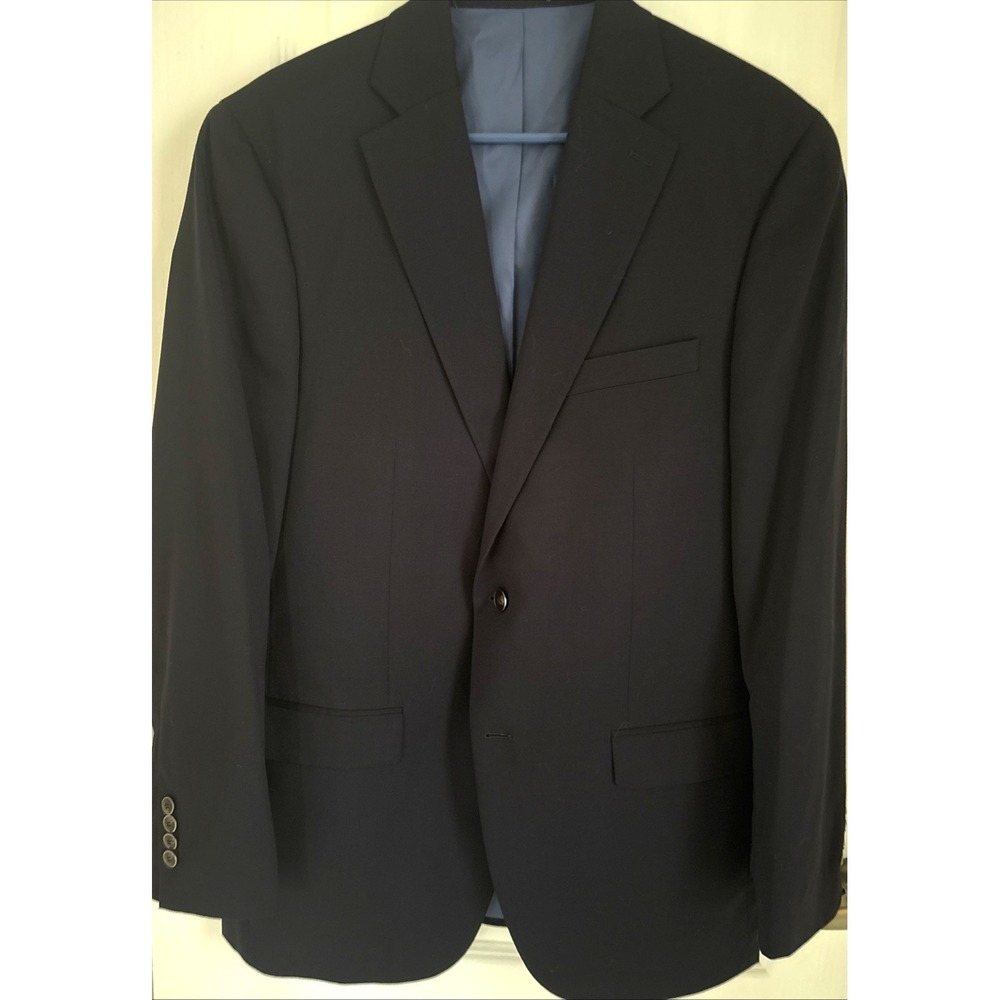 Hart Schaffner Marx Chicago Navy Blue Wool Blazer Jacket Sport Suit Coat Sz 41 L